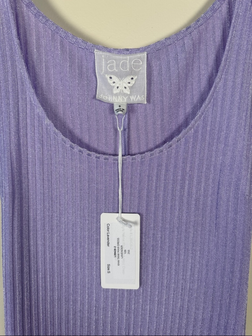 jade Johnny Was Lavender Ribbed Tank Maxi Dress NWT Sz Small *Damaged* - Picture 2 of 8